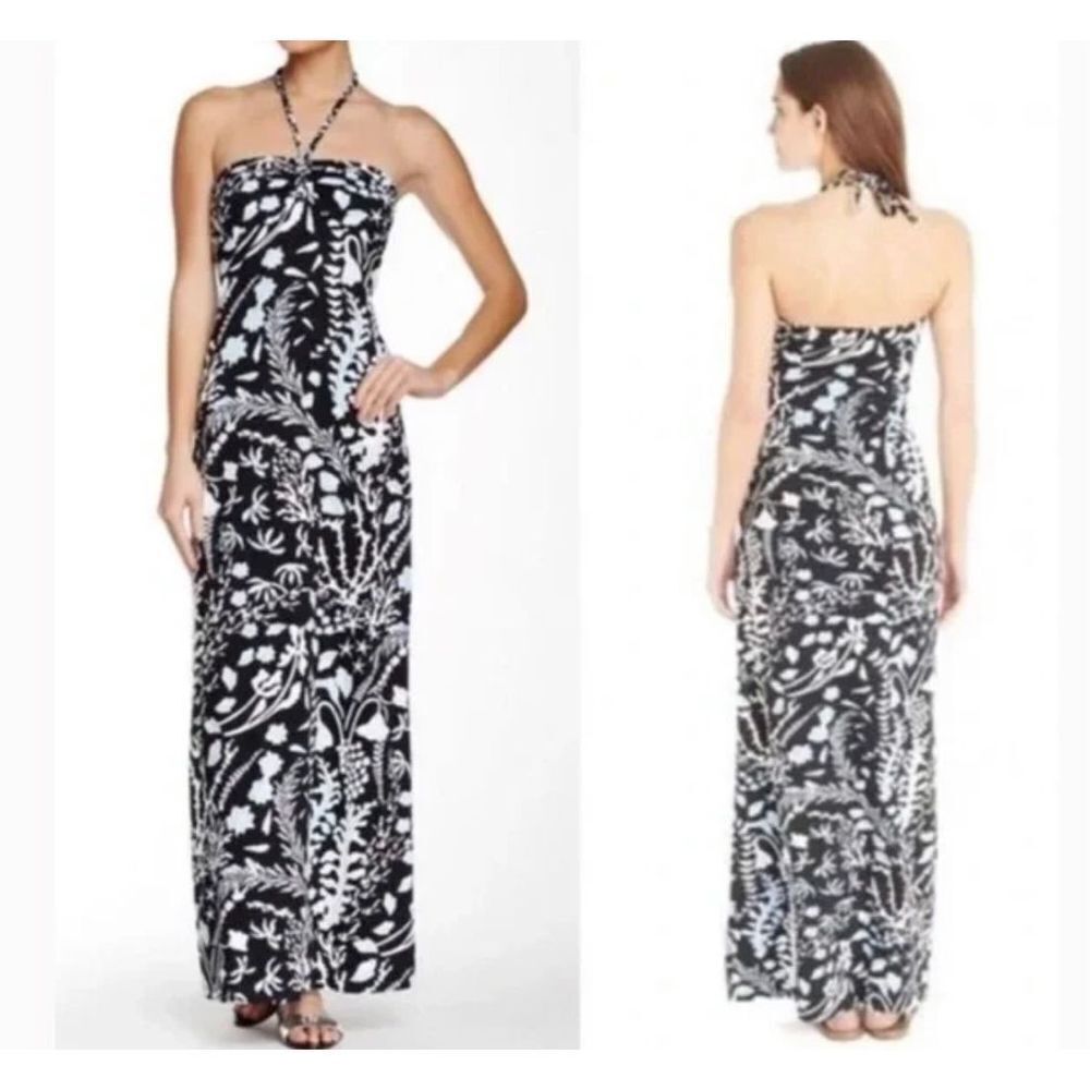 J.McLaughlin braid tie halter maxi dress